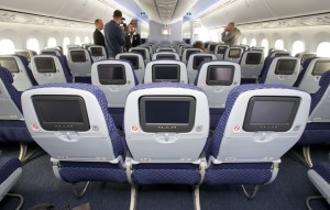 Economy seating is spacious in the Dreamliner