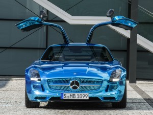The new SLC AMG with its distinctive gullwings